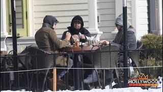 Leonardo DiCaprio girlfriend Camila Morrone and Lukas Haas grab a bite in Aspen, CO