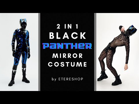 Black & Blue Mirror Black Panther Costume