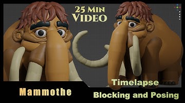 25 min Timelapse blocking and posing a Mammoth in Blender with BlockSurfaces addon #blender #3d
