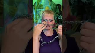 Dog chain or alt grungy necklace? #grungemakeup #glam #altmakeupartist #creative #upcycling