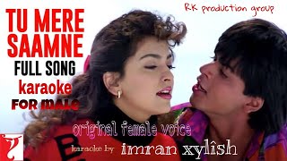Tu mere samne karaoke for male | Original female voice | #shahrukhkhan #darrmovie #lyrics #karaoke Resimi