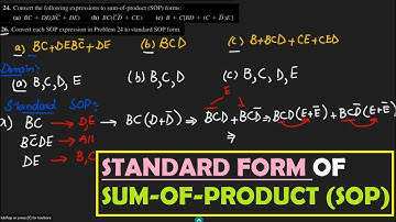 Sum of Products (SOP), Standard Forms: Problem Solution (Chap 4) of Digital Fundamentals by T. Floyd