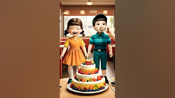 Squid Game's Killer Dolls Eat Birthday Cake ASMR 🎂! YoungHee & Cheolsu's Oddly Relaxing Feast!