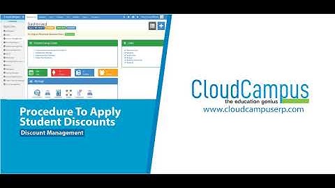 Procedure to Apply Student Discounts in Cloud Campus ERP.