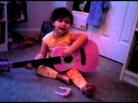 A STAR IS BORN...my niece Sadie Moon singing on her pink guitar