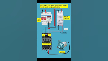 Automatic water pump control using timer switch and contactor #electrician  #electricalengineering