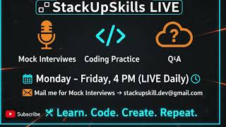 🚨FREE Daily DSA & System Design Mock Interviews: Get Hired FREE! (Mon-Fri 4 PM IST) 🚀