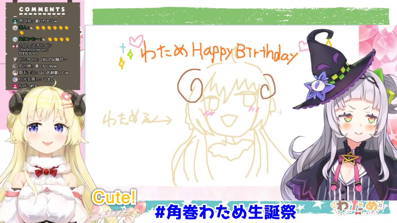 Eng Subs Watame S ay Murasaki Shion 1minute Drawing Hololive Youtube