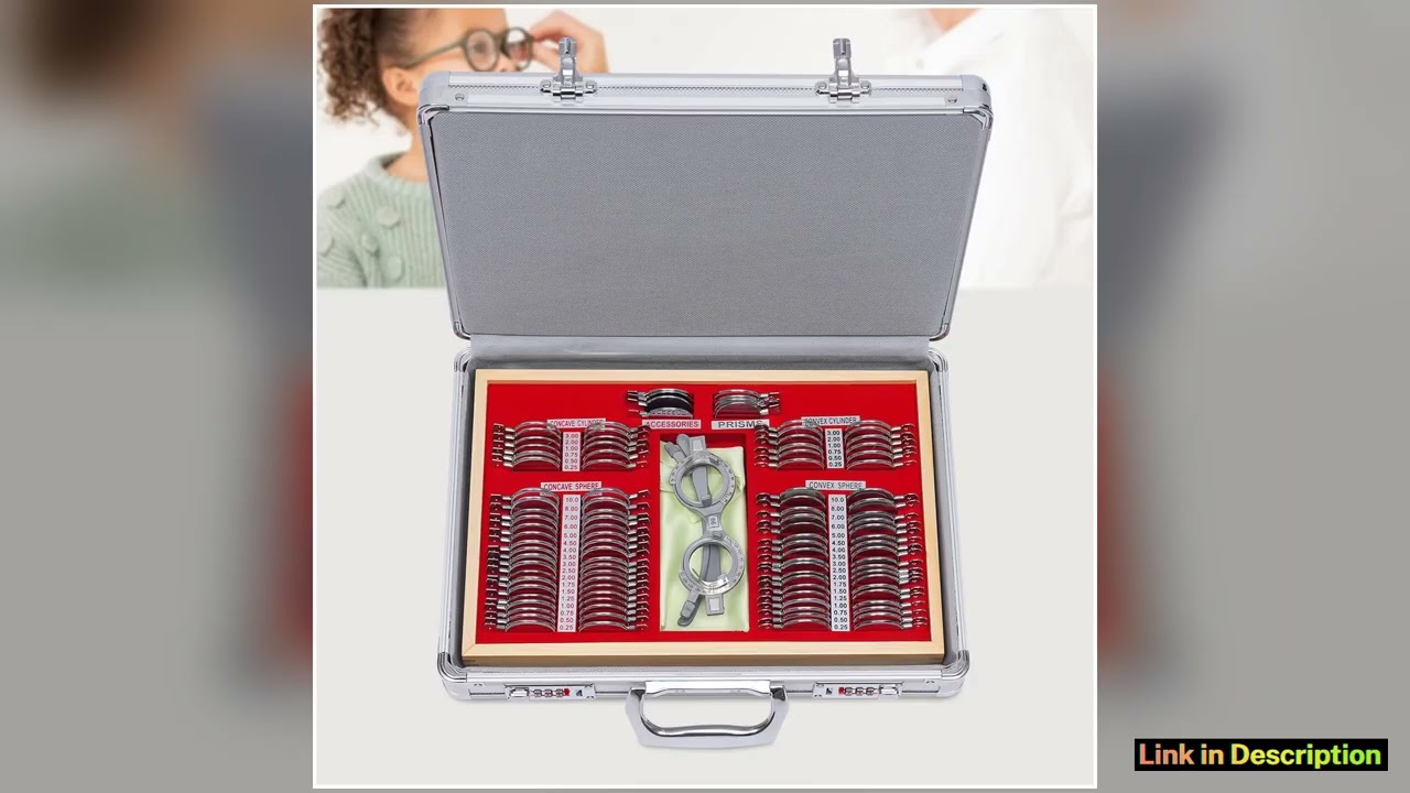 104Piece Optical Trial Lens Set Professional Optometry Lenses Kit Vision Testing Lenses Set with