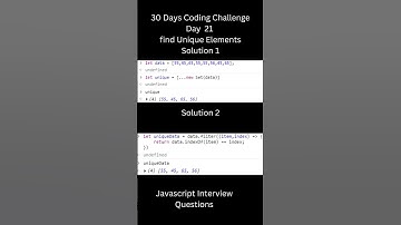 Javascript Interview Questions Day 21 find unique elements in an array using sets and filter