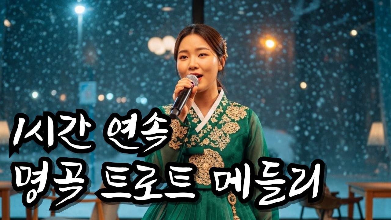 중간광고 없음 l 겨울 창가에 잔잔하게 스며드는 감성 트로트 메들리 (1시간 연속) l 별이트로트