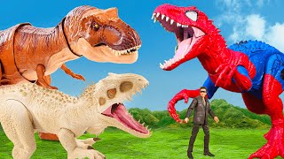 The Rescue of Indominus Rex Spiderman🦖The battle between the Evil Dinosaur and Indominus Rex