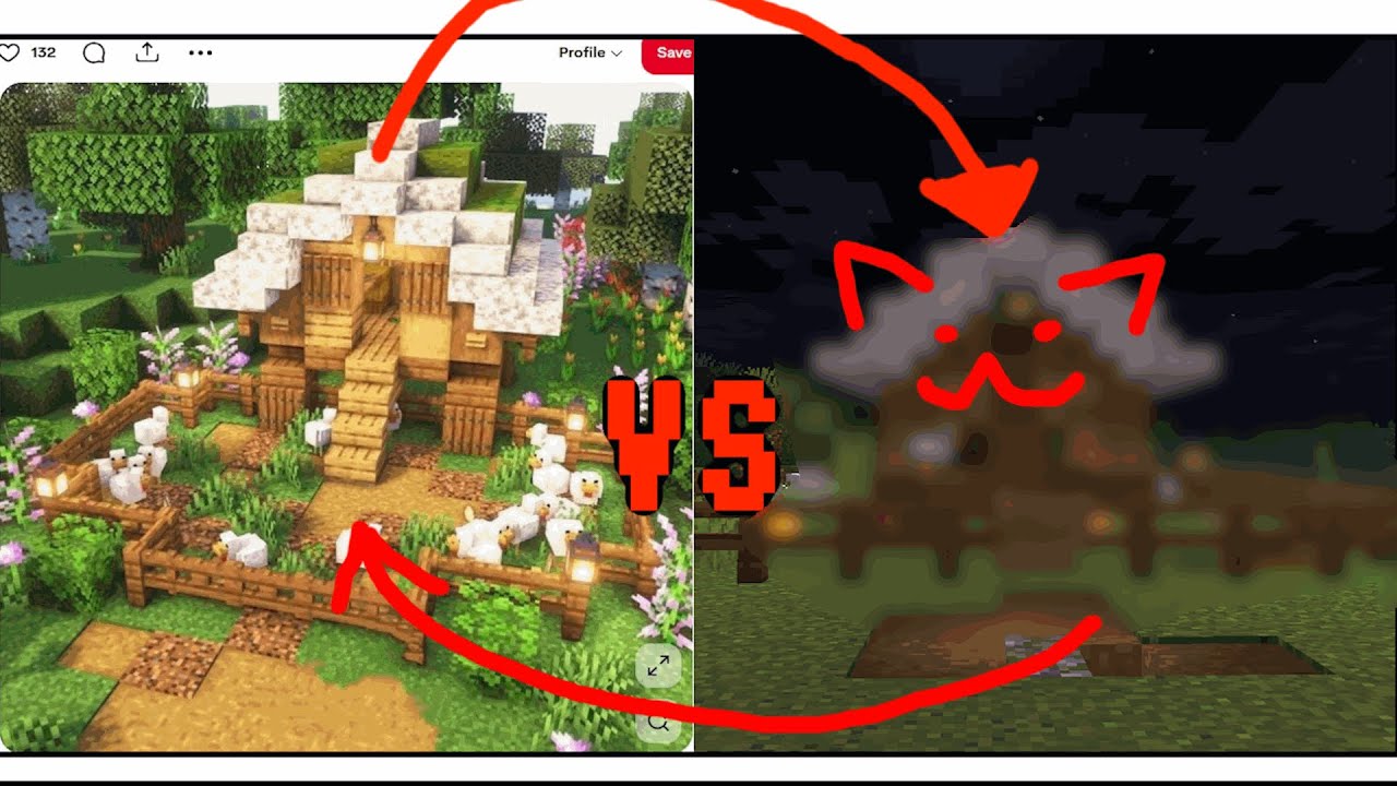 Pinterest Minecraft builds vs Self made builds - YouTube