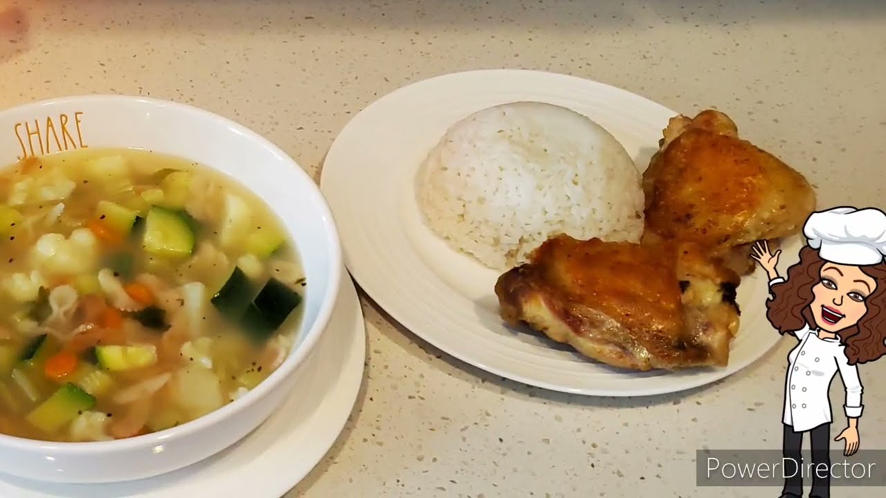 SOPA DE POLLO CON COLIFLOR Y VEGETALES