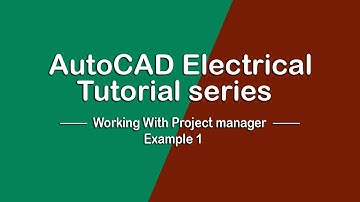 Autocad Electrical 2020 Project Manager (Example 1)
