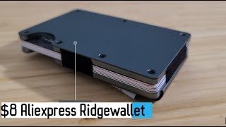 $8 Aliexpress Ridgewallet Unboxing + مراجعة (حامل بطاقة الائتمان الألومنيوم النحيف)