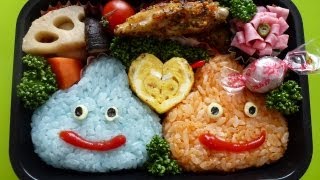 How to Make a Bento　(#9 Dragon Quest rice balls) ドラクエ　スライム・おにぎり弁当