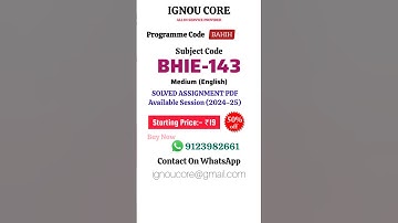 BHIE 143 Solved Assignment PDF 2024-25 in English, BAHIH program BHIE-143 Solved assignments