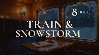 Cozy Night Train in a Snowstorm ❄️ Train Sounds & Winter Wind for Sleep | 8 Hours