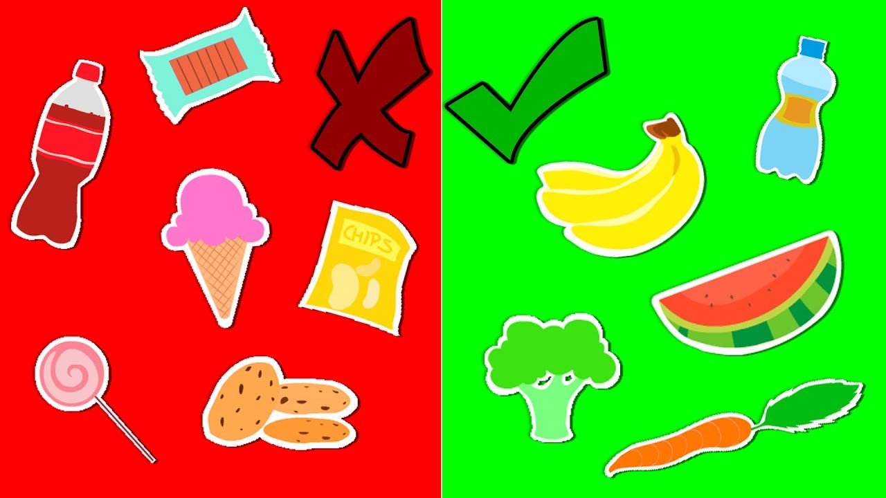 Junk Food VS Healthy Food At Groovy The Martian Videos For Kids 