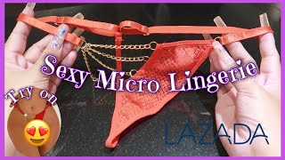 Lingerie Try on Haul : Red Micro G-string Lingerie Try on Haul fr. LAZADA | JustSimplyClaire