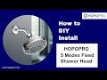 How to install hopopro 5 modes fixed shower head  how to install a shower head joyceburke