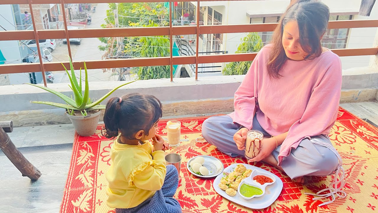 Beti ko sikhaya ghar ka kaam ab meri shuti😜 | Momo, idli aur coffee party☕️ | Day-41/50 || 