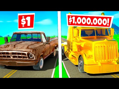 $1 TRUCK vs. $1,000,000 TRUCK?! (Fortnite Challenge)