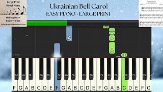 Ukrainian Bell Carol Easy Piano Tutorial  • LARGE PRINT Sheet Music Available • Carol of the Bells