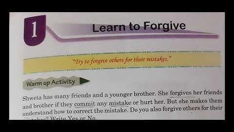 Class-3 M.Sc || Lesson-1 Learn to Forgive || by Ratna Miss