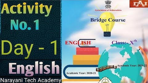 Bridge course for Std. 10 | Subject - English |  How to solve Activity No. 1 | Narayani Tech Academy