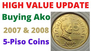 New Value Update 5-Piso Coin 2007 2008 - Buying Ako - Bsp Series Philippine Coins
