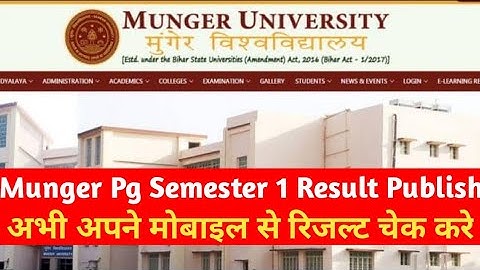 Munger University Pg 1st Semester Result Publish 2019-21 | How to Check Pg 1st Sem Result