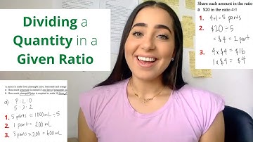 Dividing a Quantity in a Given Ratio | HSC Maths Standard- Rates and Ratios