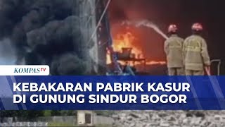 Firefighters extinguish fire at mattress factory in Gunung Sindur, Bogor