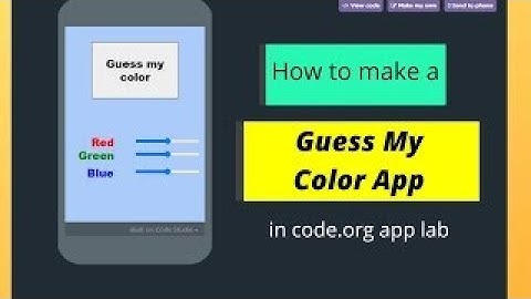 How to make a Color Guessing App  in code.org App Lab