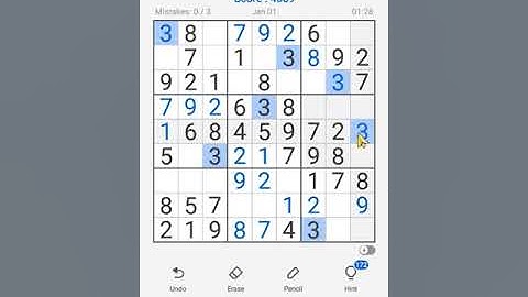 Sudoku Free Classic Puzzles Mobile | Daily Challenge January 1, 2023