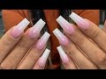 Ombre pink and white for beginners  nails art tutorial 