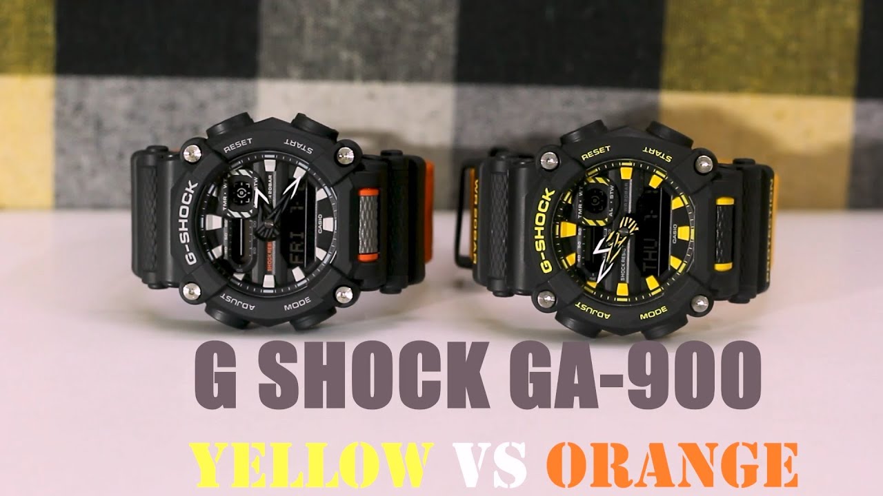 G SHOCK GA 900 1A9 VS 1A4 (YELLOW VS ORANGE)
