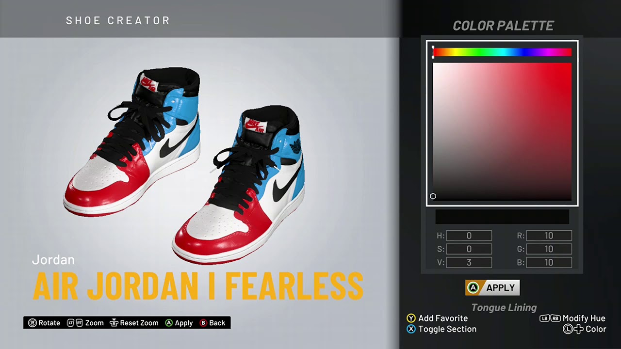 2k20 shoe creator jordan 1