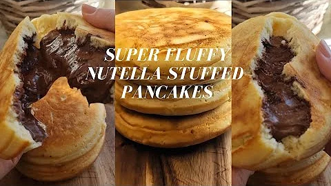 Super fluffy Nutella stuffed pancakes 💕🥞