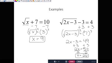 Solving Radical Equations Video Notes