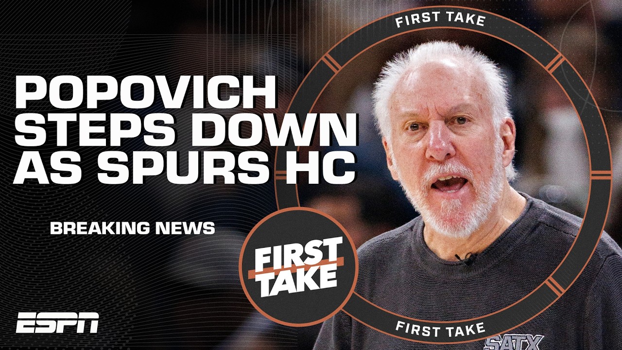 🚨 BREAKING NEWS 🚨 Gregg Popovich stepping down as Spurs head coach | First Take