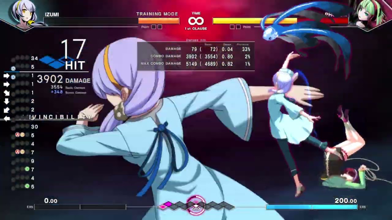 Undernight In Birth 2 sys celes Izumi 5.1k combo