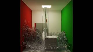 Cornell Box liquid simulation with LiquiGen