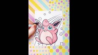 💖🌈Wigglytuff Pokemon Rainbow Coloring #colouring #pokemon #wigglytuff #springonshorts #shorts #art