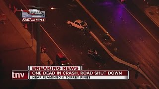 One dead in crash near Torrey Pines, Flamingo Road