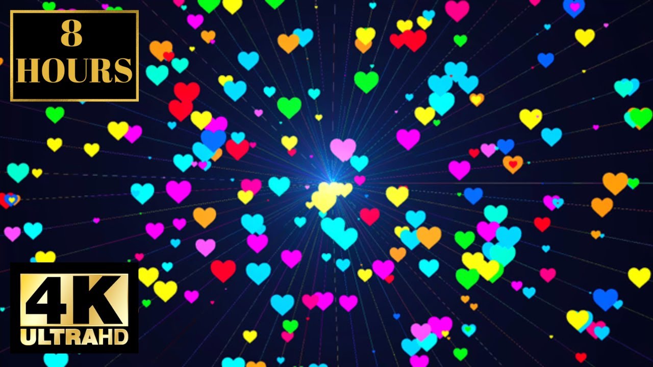 Flying Hearts Valentines Day Romantic With Music Background Wallpaper