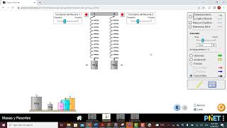 Sistema de masa resorte en PhET