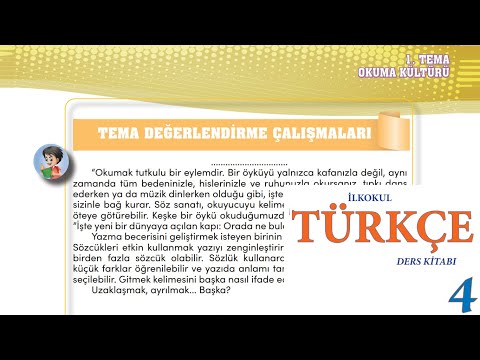 4 Sınıf Türkçe 1 tema değerlendirme çalışmaları